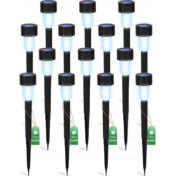 Venkovní osvětlení 14x Solární LED zahradní lampa ČERNÁ ZAPICHOVACÍ sloupek