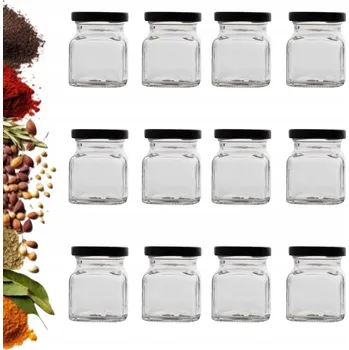 Sklenice 12x SKLENICE NA KOŘENÍ, SKLENIČKY, SKLENĚNÉ NÁDOBY SADA NA KOŘENÍ 12 Ks