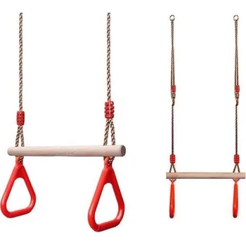 Hra na zahradu Verk 01535 Dětská dřevěná hrazda s plastovou rukojetí červená