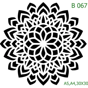 Plastová šablona pro malování - Mandaly a dortovky - Mandala (B067) - 30 x 30 cm , Lepící fólie