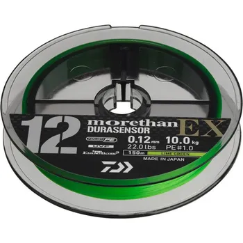 Daiwa Pletená Šnůra Morethan Durasensor 12 Braid EX+Si3 Lime Green 200m Délka: 200m, Nosnost: 10kg, Průměr: 0,12mm