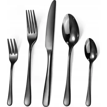Příbor TARGIZER Sada Příborů 30 Kusů Černá Nerezová Ocel