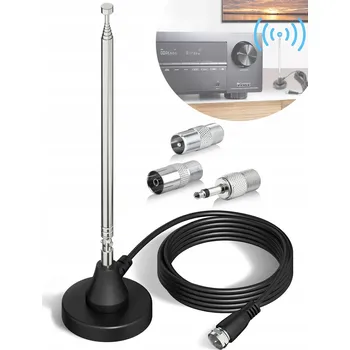 Televizní anténa POKOJOVÁ ANTÉNA HIFI FM DAB RÁDIO TELESKOPICKÁ PRO ZESÍLENÍ SIGNÁLU SADA