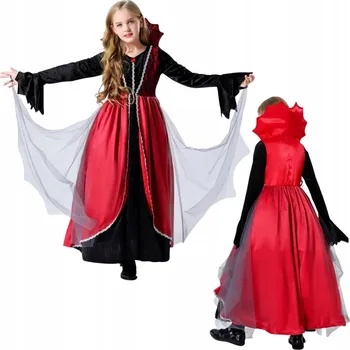 Karnevalový kostým Kostým upírky, převlek Drakula, kostým na Halloween, velikost 140-146