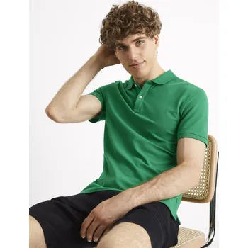 Pánské tričko Celio Polo tričko pique Teone 1115655 Zelená M