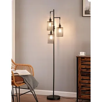 Stojací lampa EDISHINE Stojací lampa do obýváku 163 cm E27 v industriálním stylu