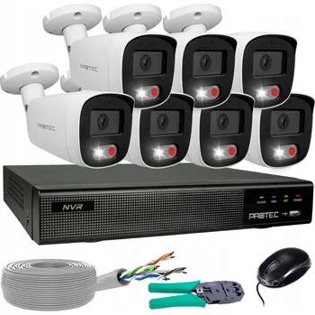 Bezpečnostní kamera Sada monitoringu 7 IP kamer 4K 8MP POE IR Mikrofon Detekce BEZ disku