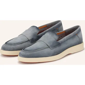 Pánské mokasíny Santoni Pánské Mokasíny Revolve, černošedá / oranžová, 42,5