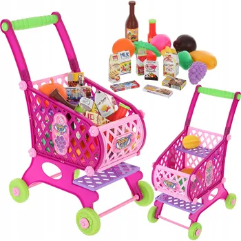 Hra na obchod Nákupní vozík LandToys růžový
