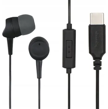 Sluchátka HAMA SLUCHÁTKA DO UŠÍ SEA USB-C ČERNÁ S MIKROFONEM