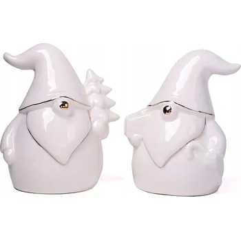 Vánoční dekorace Figurka, Soška, Vánoční Dekorace Santa Clause Keramika 12cm 2ks