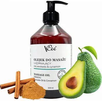 Masážní přípravek ZPEVŇUJÍCÍ MASÁŽNÍ OLEJ AVOKÁDO A SKOŘICE VCEE 500ML