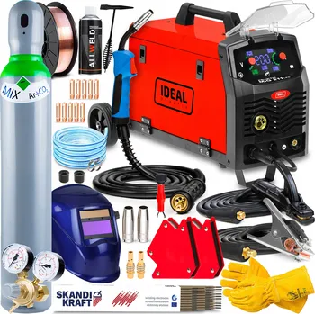 Svářečka INVERTOROVÁ SVÁŘEČKA IDEAL PRAKTIK MIG 211 SYNERGIE LED MMA TIG 200A HLINÍK