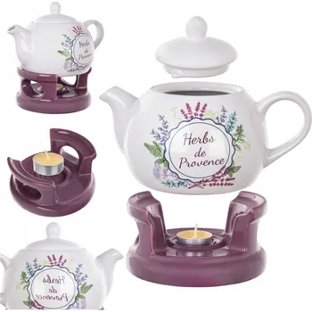 Konvice na čaj KONVICE NA ČAJ S OHŘÍVAČEM, ČAJNÍK 1L KERAMICKÝ DÁREK