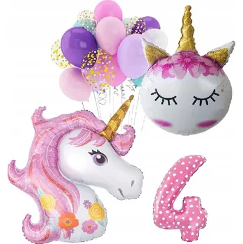 Balónek BALÓNKY sada narozeniny 4 ROKY JEDNOROŽEC UNICORN