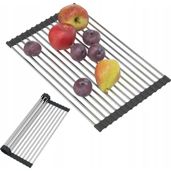 Organizace kuchyně Mata do zlewozmywaka Granitan skládací kovová černá 41 cm x 26 cm