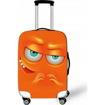 Elastický obal na kufr Crazy Face 04 - oranžový