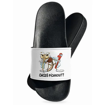 Pánské pantofle Bastard Chceš píchnout? pantofle White