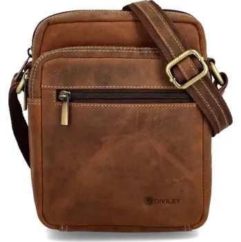 Kabelka Diviley pánská kožená taška přes rameno GM-01-HUN/BRN