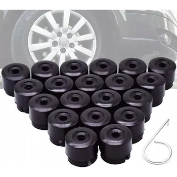 Středová krytka kola ČERNÉ KRYTKY NA ŠROUBY KOL 19MM KRYTKY ČEPIČKY ZÁSLEPKY pro VW 20 KS