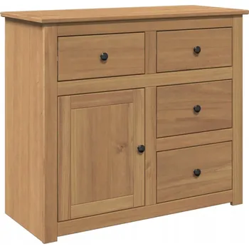 Komoda Dřevěná skříňka Panama, medově hnědá, 93 x 40 x 80 cm, 4 zásuvky