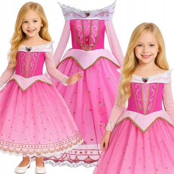 Karnevalový kostým KOSTÝM AURORY ŠATY AURORA ŠÍPKOVÁ RŮŽENKA KOSTÝM NA KARNEVAL 110 116