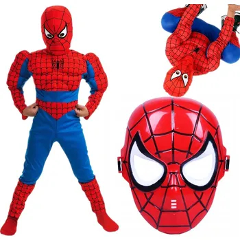 Kostým Spiderman maska třídílný set kalhoty halenka svaly 116-122 M