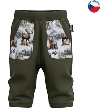 Chlapecké kraťasy ZÁHOŘÍ Rudel ZÁHOŘÍ Dětské bermudy - zelené se zvířátky Velikost: 152