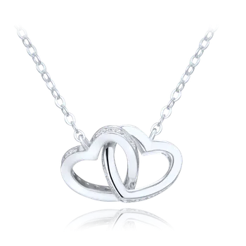 Řetízek Zlatnictví Helios Náhrdelník srdce a čiré zirkony