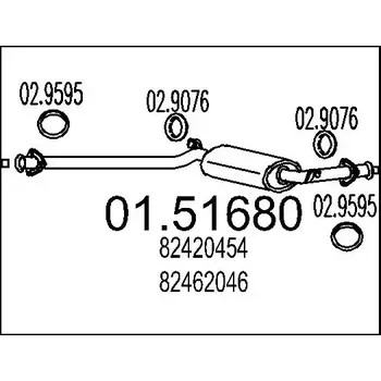 Auto-moto MTS Střední tlumič výfuku MTS 01.51680
