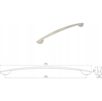 Nábytkové kování Nábytková úchytka SIRO 2307-360ZN21 vzhled nerezové oceli