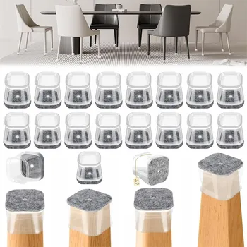 Podložka pod nábytek CHRÁNIČE NOHOU ŽIDLÍ S FILCEM OCHRANA PODLAHY TICHÝ POSUN 24KS