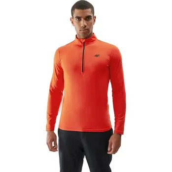 Pánská mikina Pánská zateplená lyžařská mikina s 1/2 zipem 4F-BRUSHED UNDERWEAR-AW23UBRUM035-62S-RED Červená S