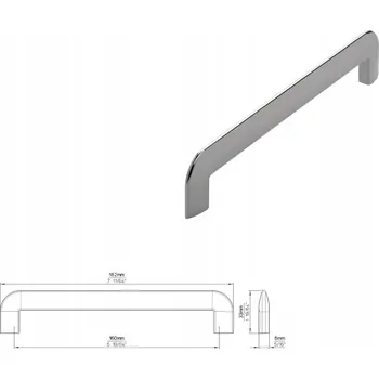 Nábytkové kování Nábytková úchytka SIRO 2182-182 LESKLÝ CHROM 160 mm