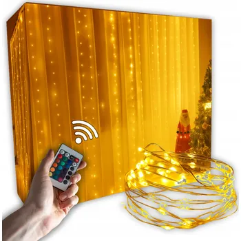 Vánoční dekorace Světelný řetěz Lipkon 300 cm do zásuvky žlutý