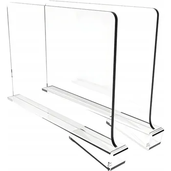 Úložný box Průhledná přepážka do regálu, organizér do skříně - 300 x 200 mm - 2 ks