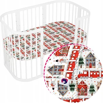 Prostěradlo Prostěradlo do postýlky Waldin 123x73 s gumou, bavlněné, zimní vzory