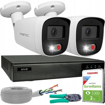 Bezpečnostní kamera Sada monitoringu 2 IP kamery 4K 8MP POE IR Mikrofon Detekce HDD 2TB