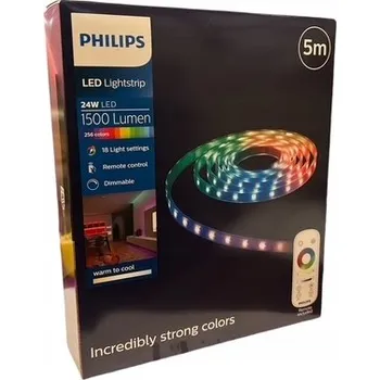 LED páska LED pásek 5m PHILIPS + DÁLKOVÝ OVLADAČ 24W 1500lm 90LED/m RGBIC+ MULTICOLOR