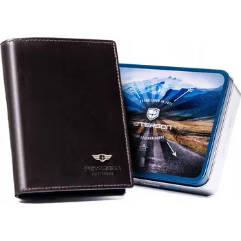 Peněženka Peterson pánská peněženka z přírodní kůže hnědá - muž