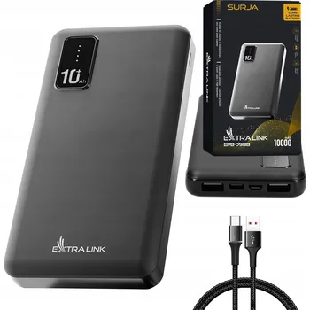 Powerbanka Powerbanka Extralink 10000 mAh černá