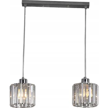 KWARC, závěsné svítidlo s krystaly, 2 žárovky, patice E27, chrom, šířka: 51 cm
