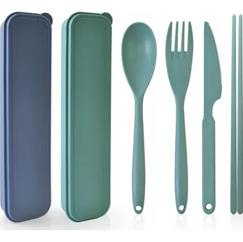 Příbor DIYJEP Sada turistických příborů 2 ks s Pouzdro na kempování a piknik