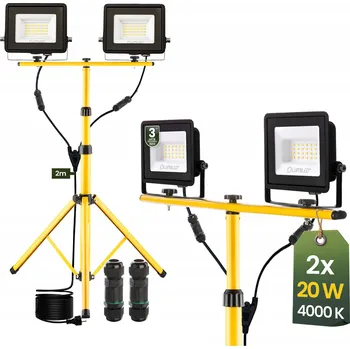 LED reflektor HALOGEN Lampa 2x 20W PRACOVNÍ STOJAN STAVEBNÍ PŘENOSNÝ