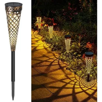 Stojací lampa Solární světla GEARLTIE pro venkovní zahradu, balení 4 ks, solární zahradní světla 800 mAh s