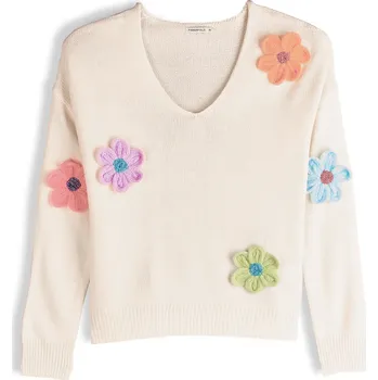Dámský svetr GATE Pulovr s ozdobnými květinami 36 625-0149/1140