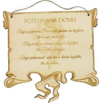 Dřevěná dárková cedulka Požehnání domu Slovenská verzia