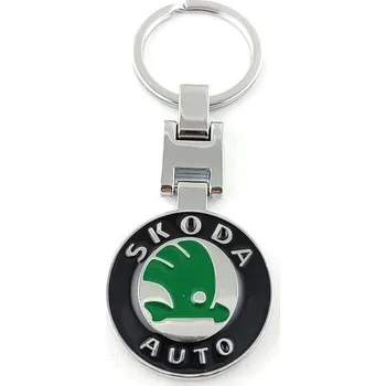 Kovový přívěšek na klíče s původním logem Škoda