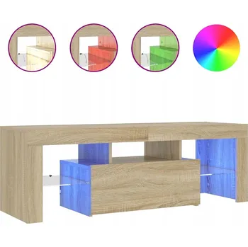 Televizní stolek TV stolek dub sonoma 120x35x40 cm s RGB LED osvětlením