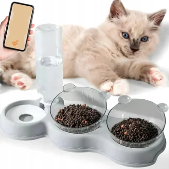Miska pro psa AUTOMATICKÝ VÝDEJNÍK VODY a KRMIVA PRO PSA KOČKU 350 ml 3v1 SNADNÉ ČIŠTĚNÍ